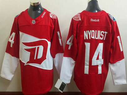 Men's Detroit Red Wings #14 Gustav Nyquist Reebok Red 2016 Stadium Series Team Premier Jersey