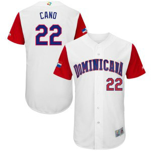 Men's Dominican Republic Baseball 22 Robinson Cano White 2017 World Baseball Classic Jersey