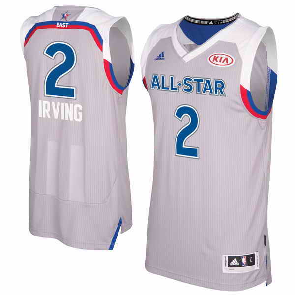 Men's Eastern Conference #2 Kyrie Irving Adidas Gray 2017 NBA All-Star Game Swingman Jersey