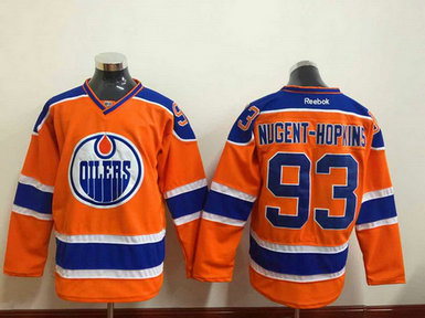 Men's Edmonton Oilers #93 Ryan Nugent-Hopkins 2015 Orange Jersey
