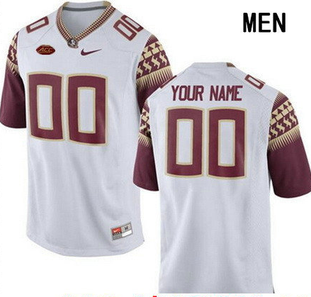Men's Florida State Seminoles Custom College Football Nike Limited Jersey - White Men's Florida State Seminoles Custom College Football Nike Limited Jersey - White