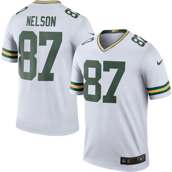 Men's Green Bay Packers Jordy Nelson Nike White Color Rush Legend Jersey