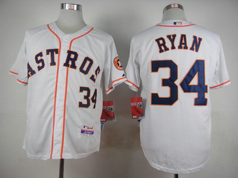 Men's Houston Astros #34 Nolan Ryan White Cool Base Jersey