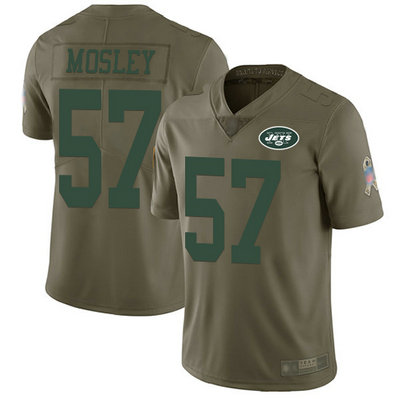 Men's Jets #57 C.J. Mosley Olive Stitched Football Limited 2017 Salute To Service Jersey