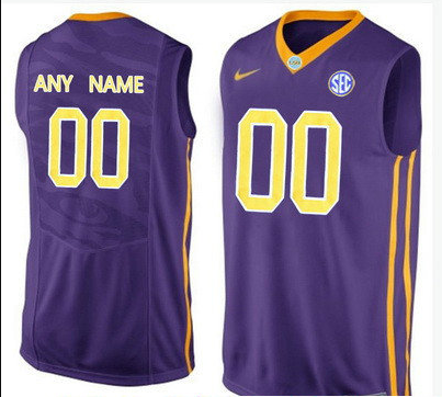 Men's LSU Tigers Custom College Basketball Nike Elite Jersey - Purple