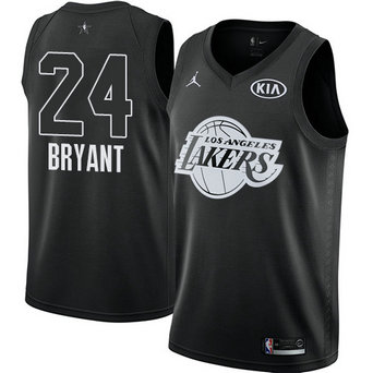 Men's Lakers #24 Kobe Bryant Black NBA Jordan Swingman 2018 All-Star Game Jersey