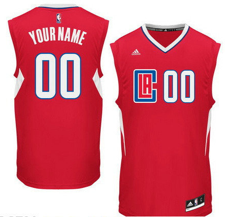 Men's Los Angeles Clippers NEW Red Custom adidas Swingman Road Basketball Jersey