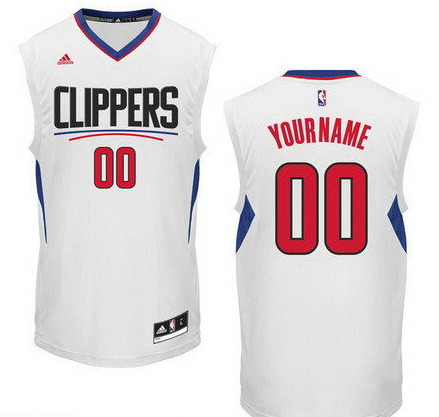Men's Los Angeles Clippers White Custom adidas Swingman Home Basketball Jersey