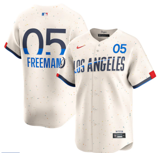 Men's Los Angeles Dodgers Freddie Freeman Nike Cream 2024 City Connect Limited Player Jersey