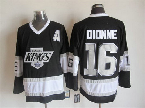 Men's Los Angeles Kings #16 Marcel Dionne 1992-93 Black CCM Vintage Throwback Jersey Men's Los Angeles Kings #16 Marcel Dionne 1992-93 Black CCM Vintage Throwback Jersey