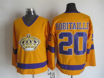 Men's Los Angeles Kings #20 Luc Robitaille 1970-71 White CCM Vintage Throwback Jersey Men's Los Angeles Kings #20 Luc Robitaille 1970-71 White CCM Vintage Throwback Jersey