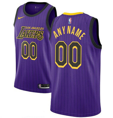 Men's Los Angeles Lakers Authentic Purple City Edition Nike NBA Customized Jersey