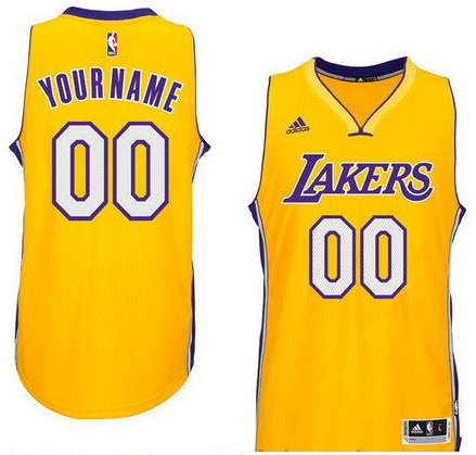 Men's Los Angeles Lakers Gold Custom Swingman adidas Swingman Home Basketball Jersey