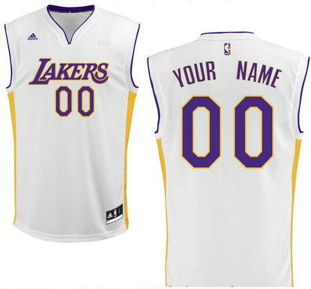 Men's Los Angeles Lakers White Custom adidas Swingman Alternate Basketball Jersey