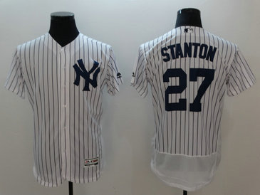 Men's MLB Yankees 27 Giancarlo Stanton White Flexbase Jersey
