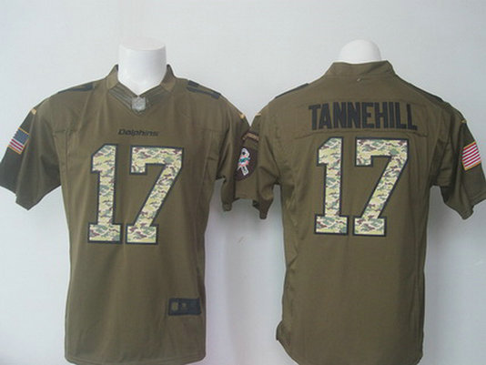 Men's Miami Dolphins #17 Ryan Tannehill Green Salute to Service 2015 NFL Nike Limited Jersey