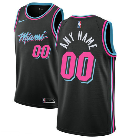 Men's Miami Heat Nike Black 2018-19 Swingman Custom City Edition Jersey