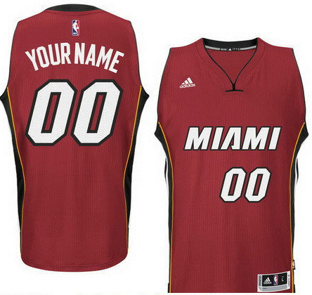 Men's Miami Heat Red Custom Swingman adidas Swingman Alternate Basketball Jersey