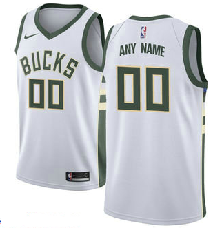 Men's Milwaukee Bucks Nike White Swingman Custom Association Edition Jersey