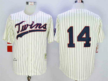 Men's Minnesota Twins #14 Kent Hrbek Cream 1969 Throwback Jersey Men's Minnesota Twins #14 Kent Hrbek Cream 1969 Throwback Jersey