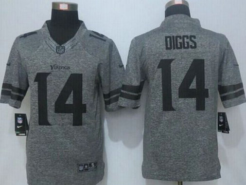 Men's Minnesota Vikings #14 Stefon Diggs Nike Gray Gridiron 2015 NFL Gray Limited Jersey Men's Minnesota Vikings #14 Stefon Diggs Nike Gray Gridiron 2015 NFL Gray Limited Jersey