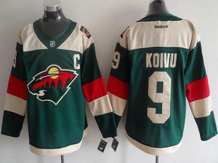 Men's Minnesota Wild #9 Mikko Koivu Reebok Green 2016 Stadium Series Team Premier Jersey