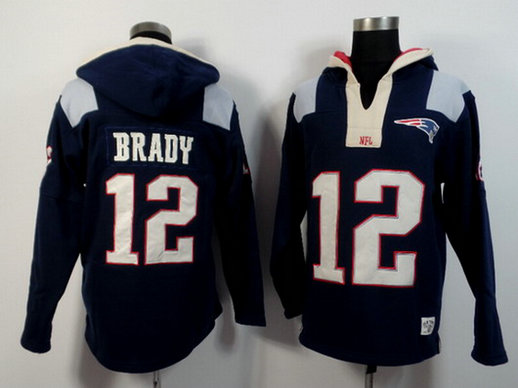 Men's New England Patriots #12 Tom Brady Navy Blue Team Color 2015 NFL Hoodie Men's New England Patriots #12 Tom Brady Navy Blue Team Color 2015 NFL Hoodie