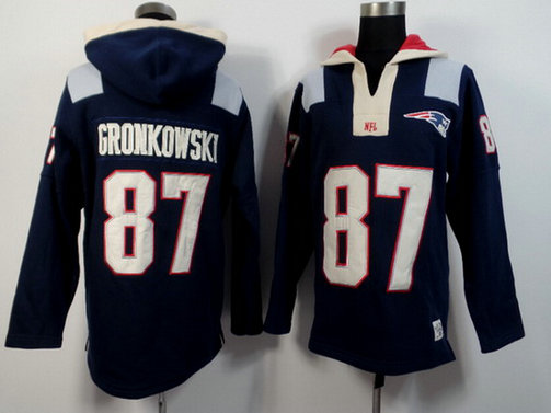 Men's New England Patriots #87 Rob Gronkowski Navy Blue Team Color 2015 NFL Hoodie Men's New England Patriots #87 Rob Gronkowski Navy Blue Team Color 2015 NFL Hoodie
