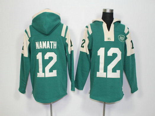 Men's New York Jets #12 Joe Namath Green Retired Player 2015 NFL Hoodie