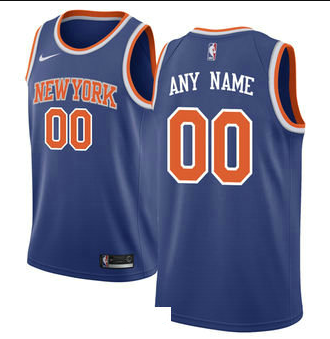 Men's New York Knicks Nike Blue Swingman Custom Icon Edition Jersey
