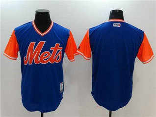 Men's New York Mets Blank Majestic Royal Blue Stitched 2017 Little League World Series Players Weekend Nickname Jersey