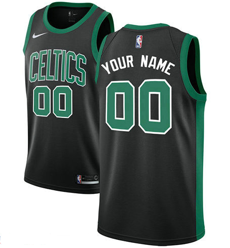 Men's Nike Boston Celtics Customized Authentic Black NBA Statement Edition Jersey