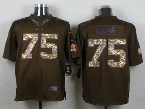 Men's Nike Chicago Bears #75 Kyle Long Green Salute to Service 2015 NFL Nike Limited Jersey Men's Nike Chicago Bears #75 Kyle Long Green Salute to Service 2015 NFL Nike Limited Jersey