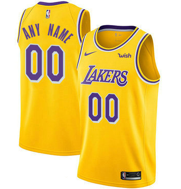 Men's Nike Custom Los Angeles Lakers Gold NBA Swingman Icon Edition Jersey
