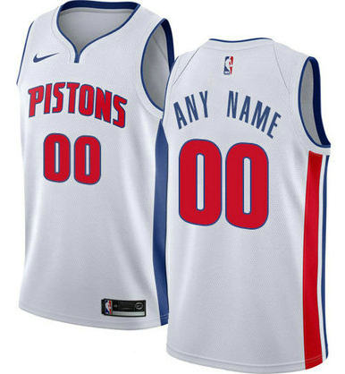 Men's Nike Detroit Pistons Customized Swingman White Home NBA Association Edition Jersey