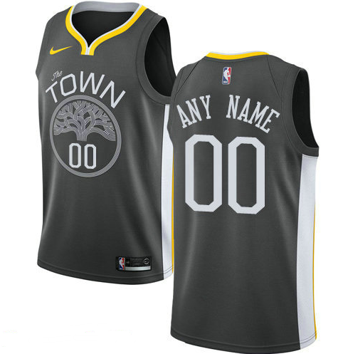 Men's Nike Golden State Warriors Customized Swingman Black Alternate NBA Statement Edition Jersey