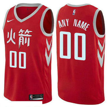 Men's Nike Houston Rockets Customized Authentic Red NBA City Edition Jersey