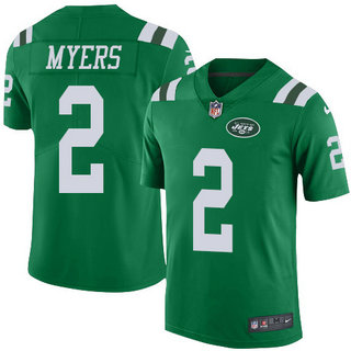 Men's Nike Jets #2 Jason Myers Green Stitched NFL Limited Rush Jersey