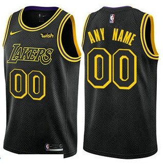 Men's Nike Los Angeles Lakers Customized Swingman Black NBA City Edition Jersey