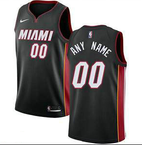 Men's Nike Miami Heat Black NBA Swingman Icon Edition Custom Jersey