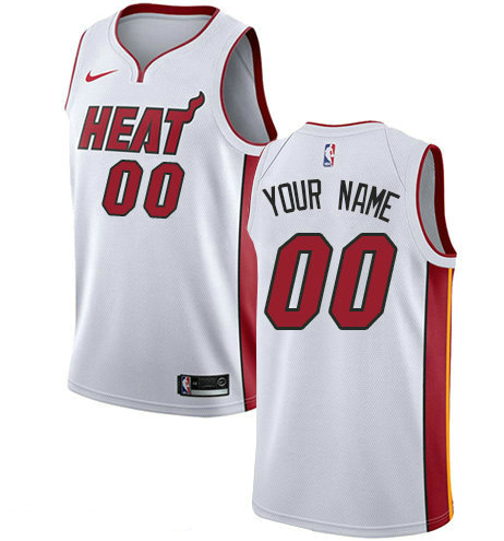 Men's Nike Miami Heat White NBA Swingman Custom Jersey