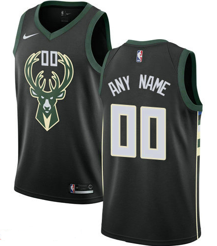 Men's Nike Milwaukee Bucks Customized Swingman Black Alternate NBA Statement Edition Jersey