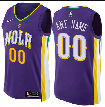 Men's Nike New Orleans Pelicans Customized Authentic Purple NBA City Edition Jersey