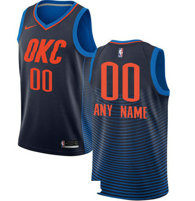 Men's Nike Oklahoma City Thunder Navy Authentic Stitched NBA Custom Jersey