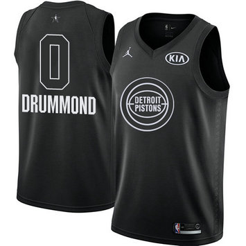 Men's Nike Pistons #0 Andre Drummond Black NBA Jordan Swingman 2018 All-Star Game Jersey