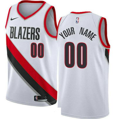 Men's Nike Portland Trail Blazers Customized Swingman White Home NBA Association Edition Jersey
