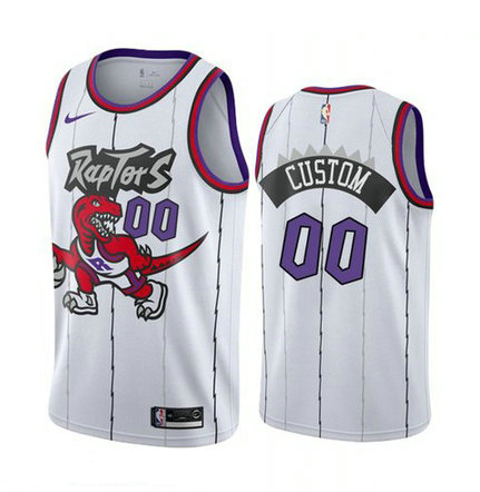 Men's Nike Toronto Raptors Custom White 2019-20 Hardwood Classic Edition Stitched NBA Jersey