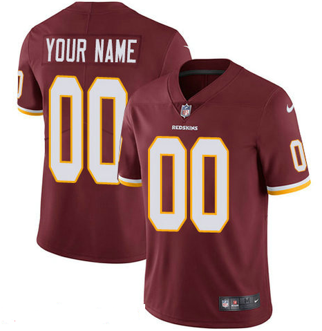 Men's Nike Washington Redskins Customized Burgundy Team Color Vapor Untouchable Custom Limited NFL Jersey Red