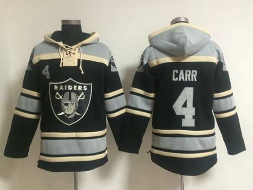 Men's Oakland Raiders #4 Derek Carr Black Team Color 2014 NFL Hoodie Men's Oakland Raiders #4 Derek Carr Black Team Color 2014 NFL Hoodie