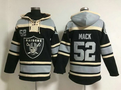Men's Oakland Raiders #52 Khalil Mack Black Team Color 2014 NFL Hoodie Men's Oakland Raiders #52 Khalil Mack Black Team Color 2014 NFL Hoodie